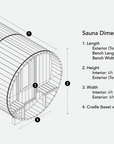 8ft Sauna | electric | Black High Performance Metal Roof | 30" x 30" XL Rear Window | Standard Door