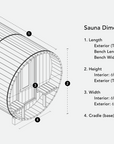 10ft Sauna | wood | No Roof | 30" x 30" XL Rear Window | Full Glass Door