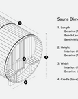 10ft Sauna | wood | No Roof | No Rear Window | Full Glass Door