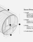 8ft Sauna | electric | No Roof | No Rear Window | Standard Door