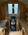 8ft Sauna | wood | Black High Performance Metal Roof | 30" x 30" XL Rear Window | Full Glass Door