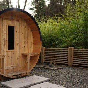 Barrel Sauna in Yard